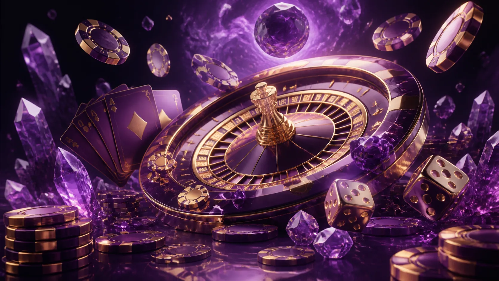 Stylish casino-themed banner with luxury elements inspired by Crystalroll concept.